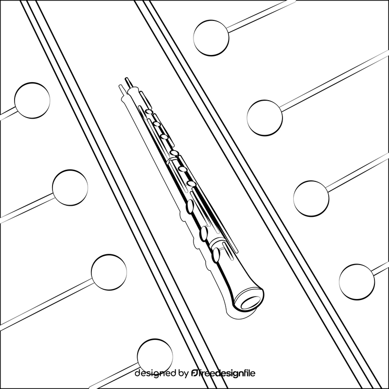 Oboe black and white vector
