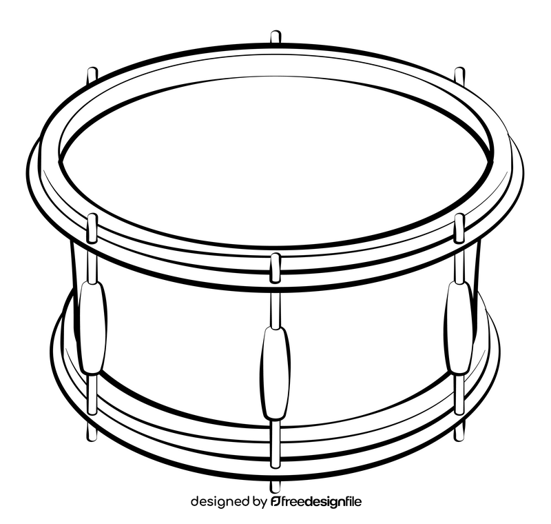 Side drum black and white clipart