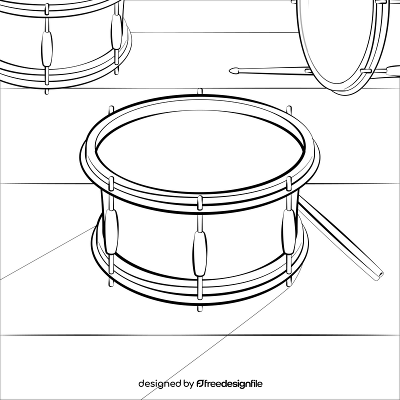 Side drum black and white vector