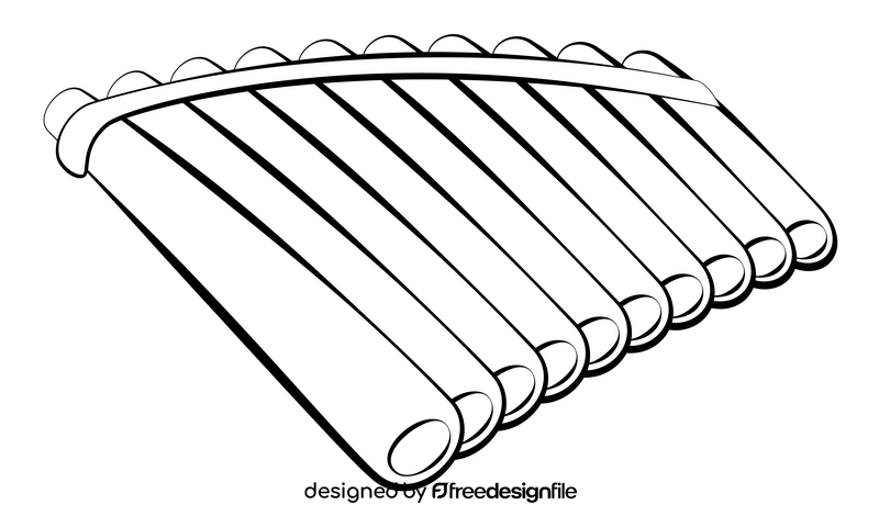 Panpipes black and white clipart