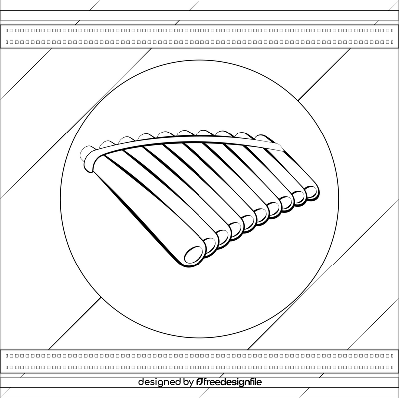 Panpipes black and white vector