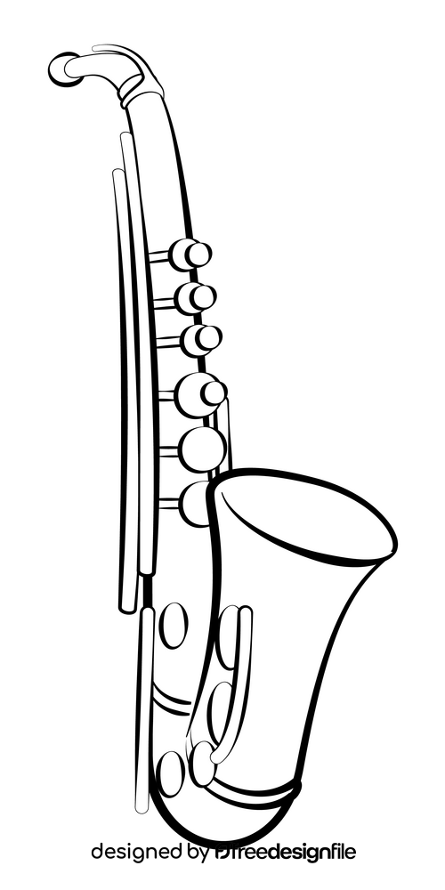 Saxophone black and white clipart