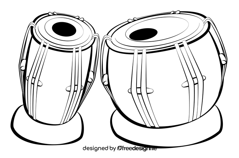 Tabla black and white clipart