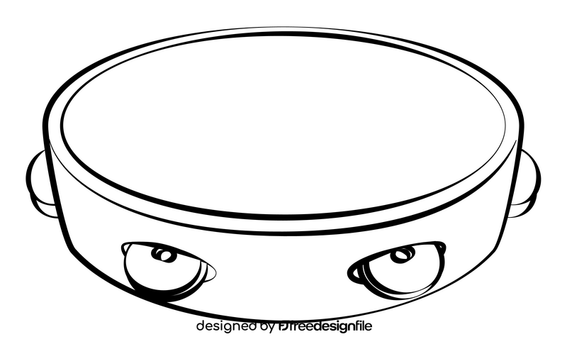 Tambourine black and white clipart