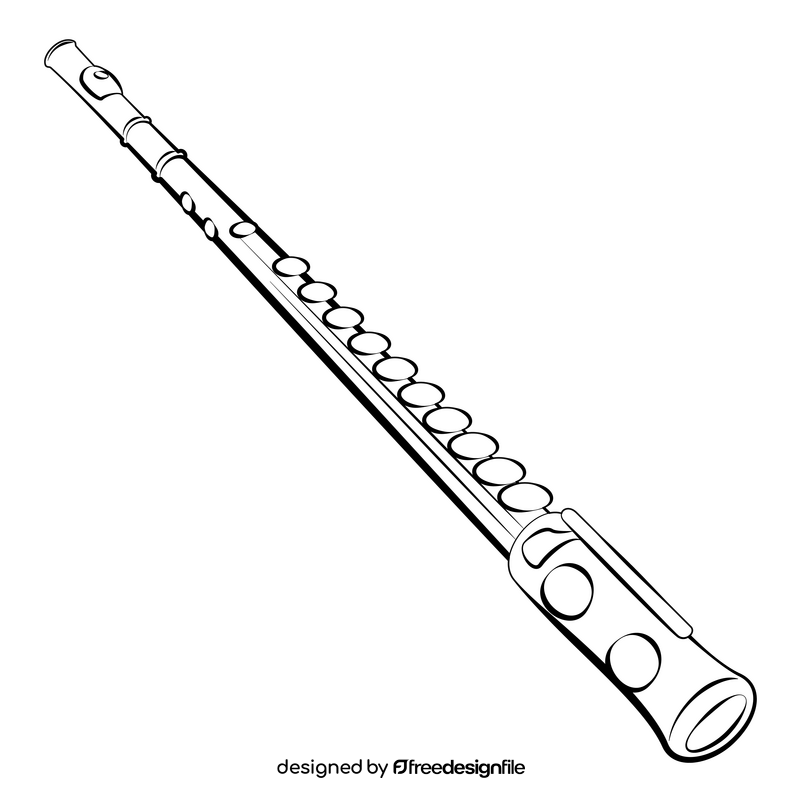 Steel flute black and white clipart