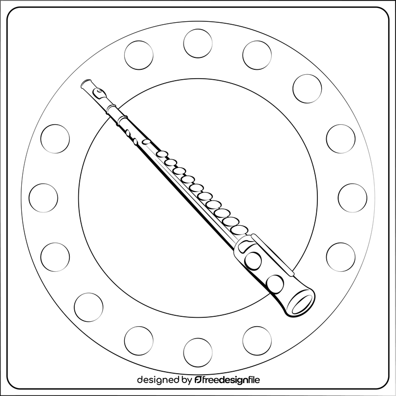 Steel flute black and white vector