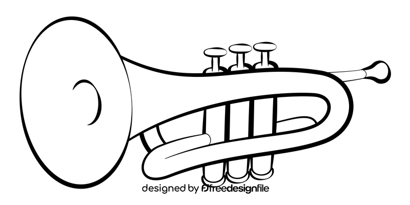 Trumpet black and white clipart