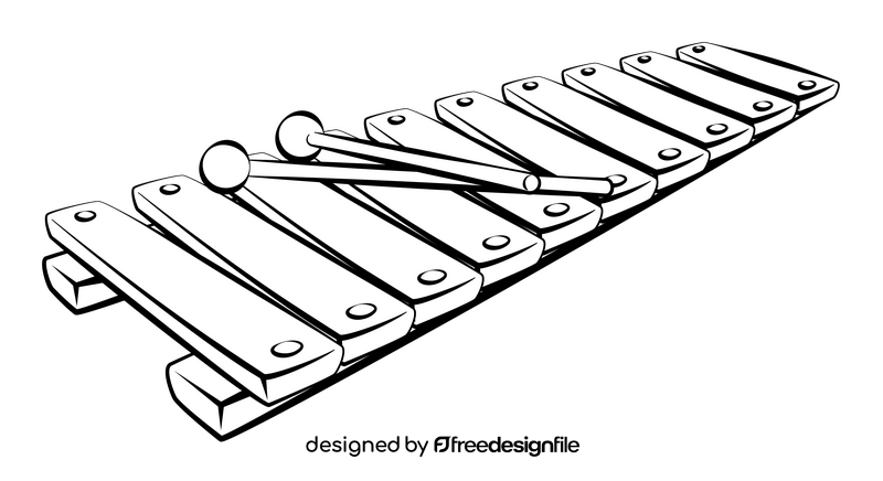 Xylophone black and white clipart
