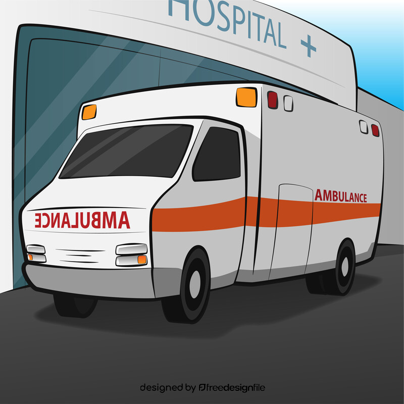 Ambulance front cartoon vector