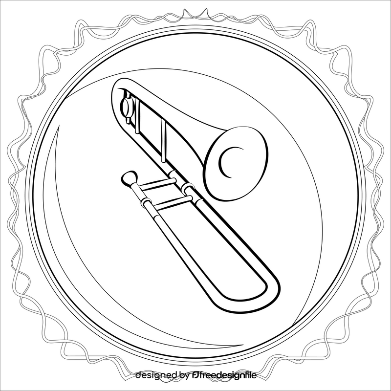 Trombone black and white vector