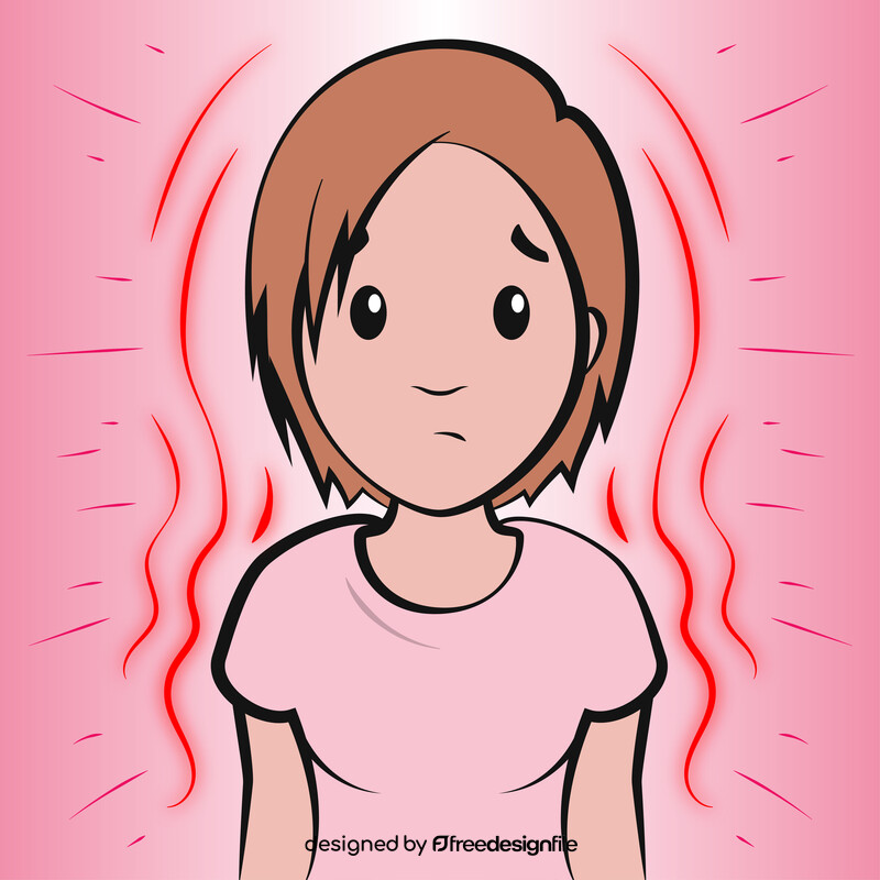 Cartoon girl with fever vector