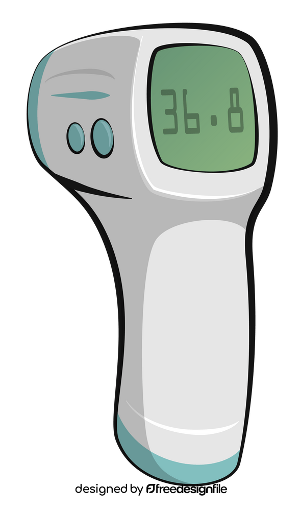 Digital infrared forehead thermometer cartoon clipart