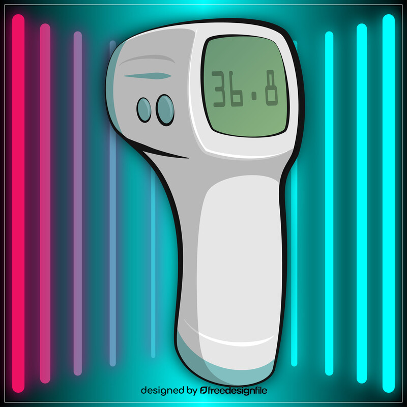 Digital infrared forehead thermometer cartoon vector