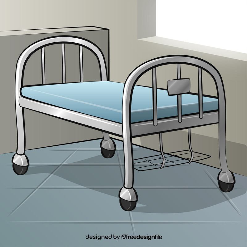 Hospital bed cartoon vector