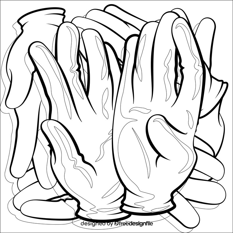Medical gloves cartoon black and white vector