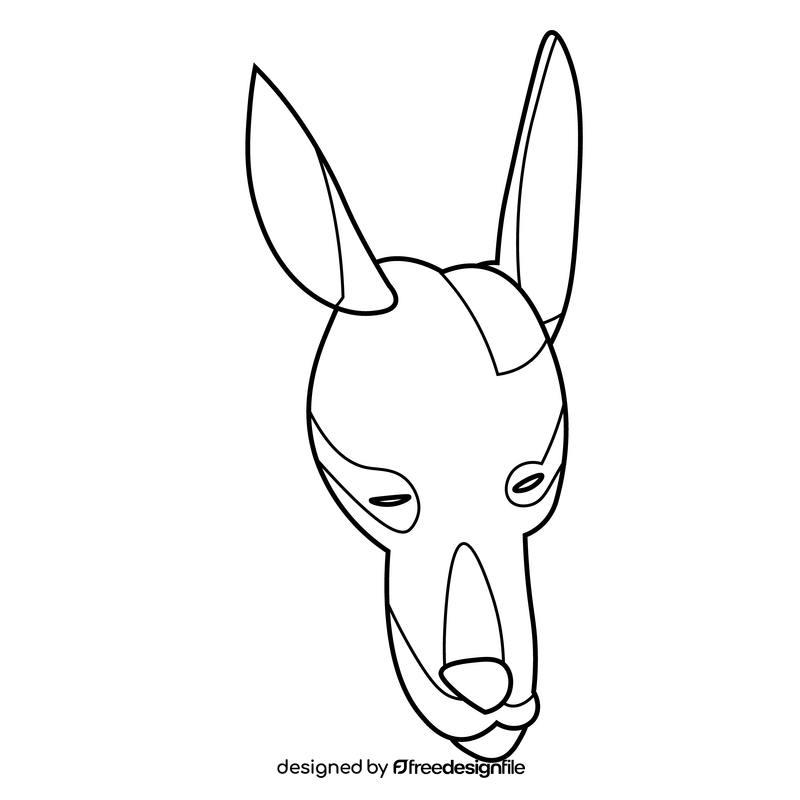 Impala head black and white clipart