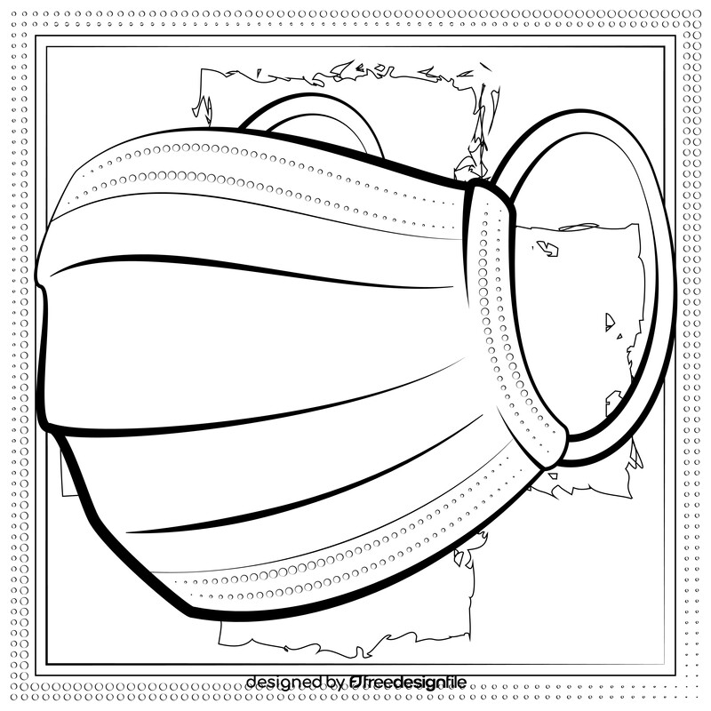 Surgical mask cartoon black and white vector