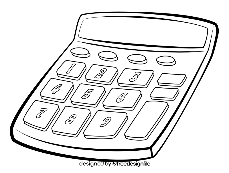 Calculator black and white clipart
