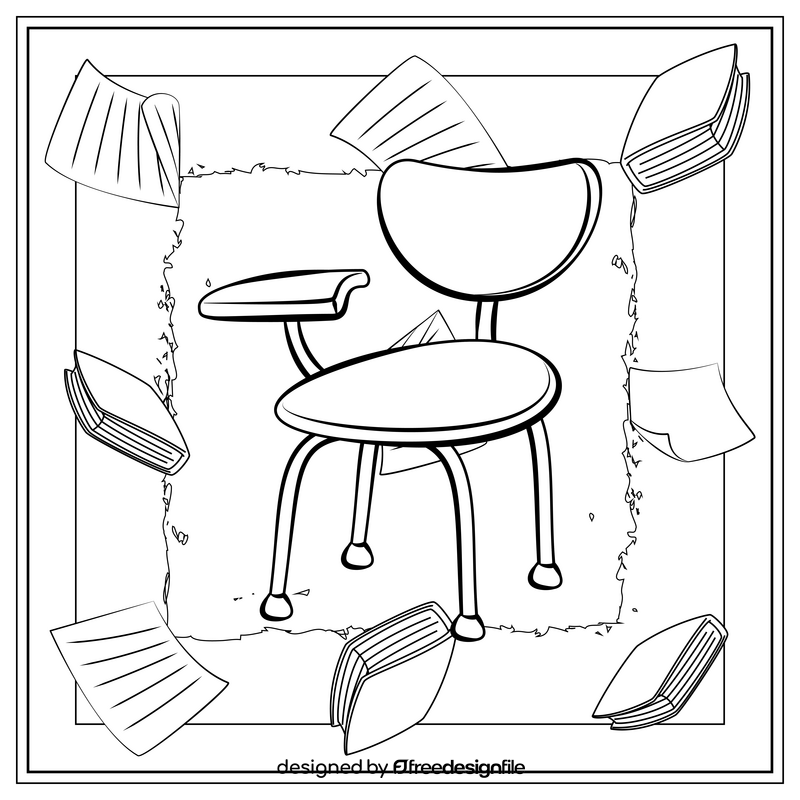 Chair drawing black and white vector