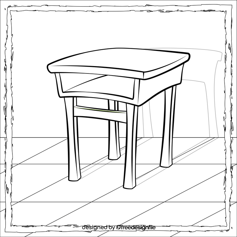 Desk black and white vector