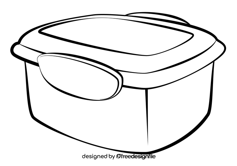 Lunch box black and white clipart