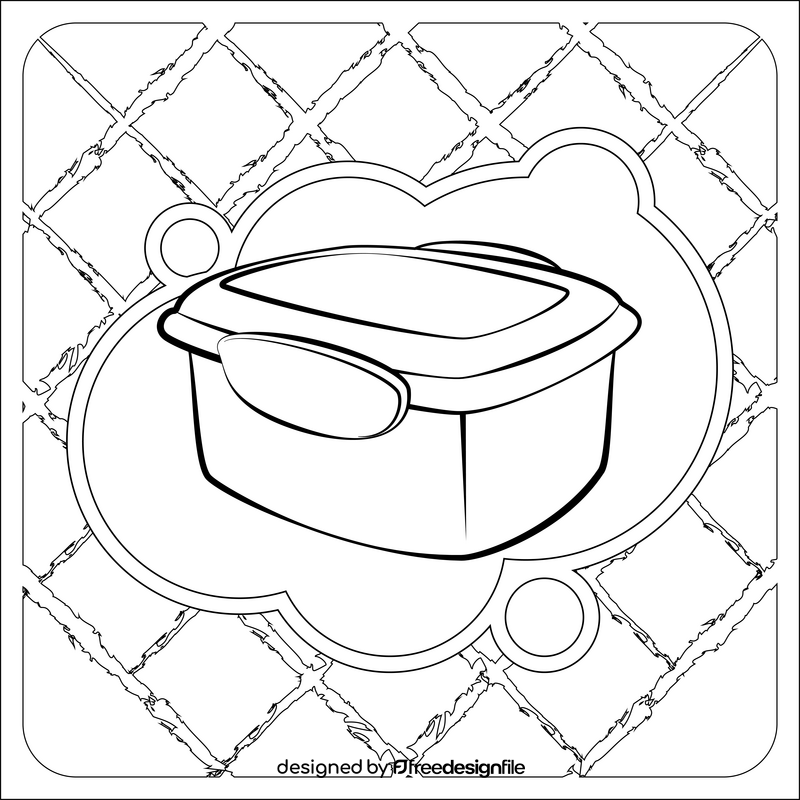 Lunch box black and white vector