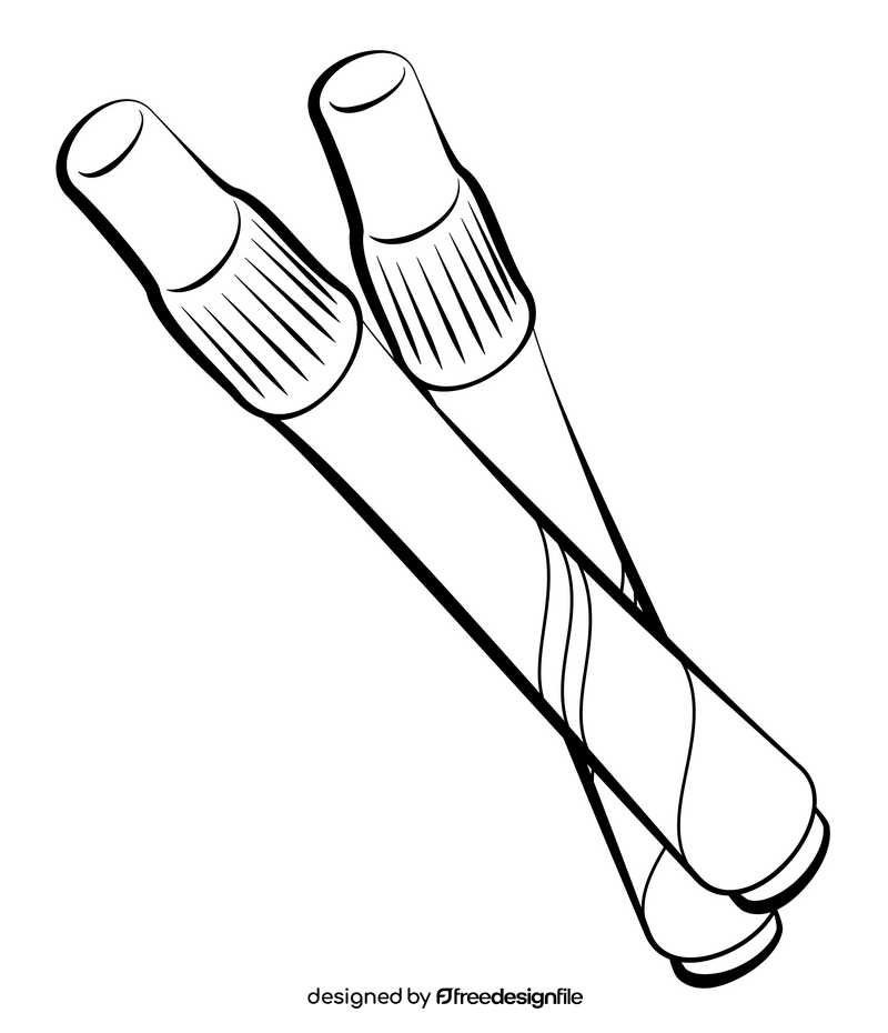 Markers outline black and white clipart