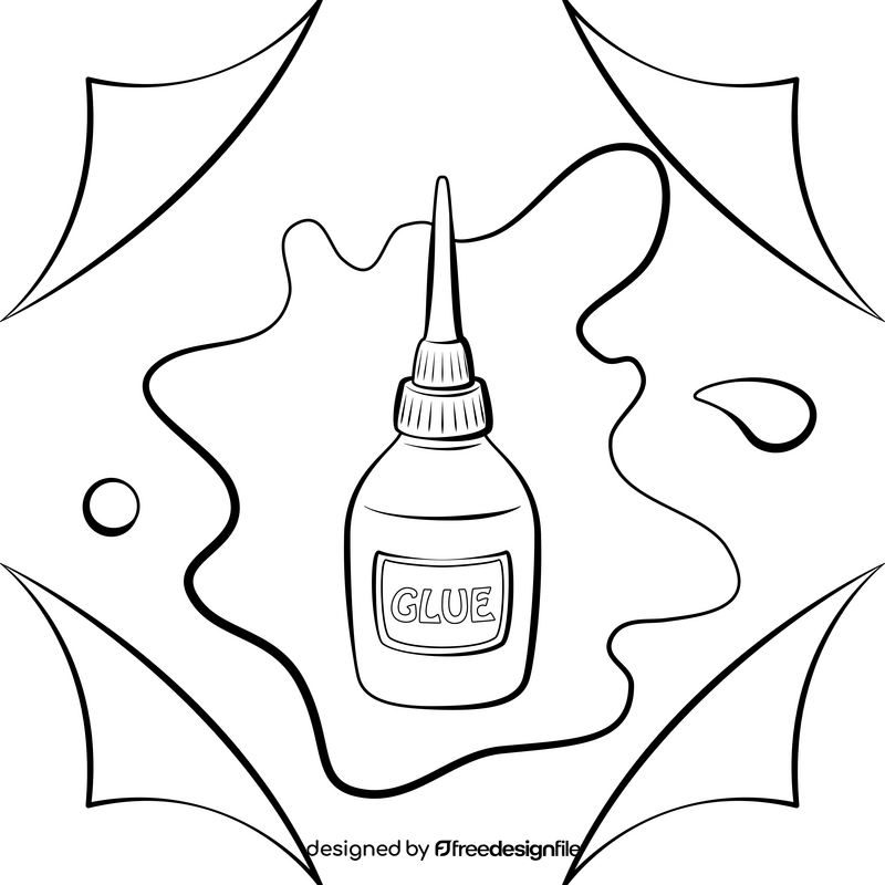 Glue black and white vector