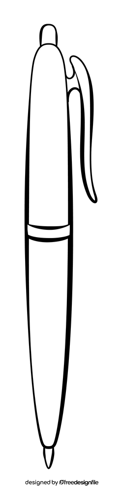 Pen outline black and white clipart