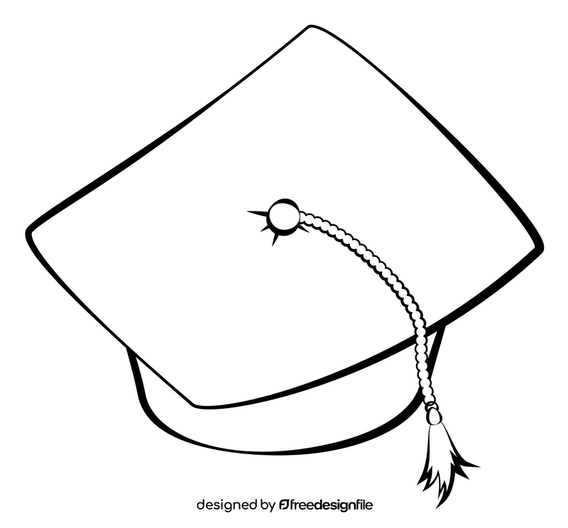 Graduation cap black and white clipart free download