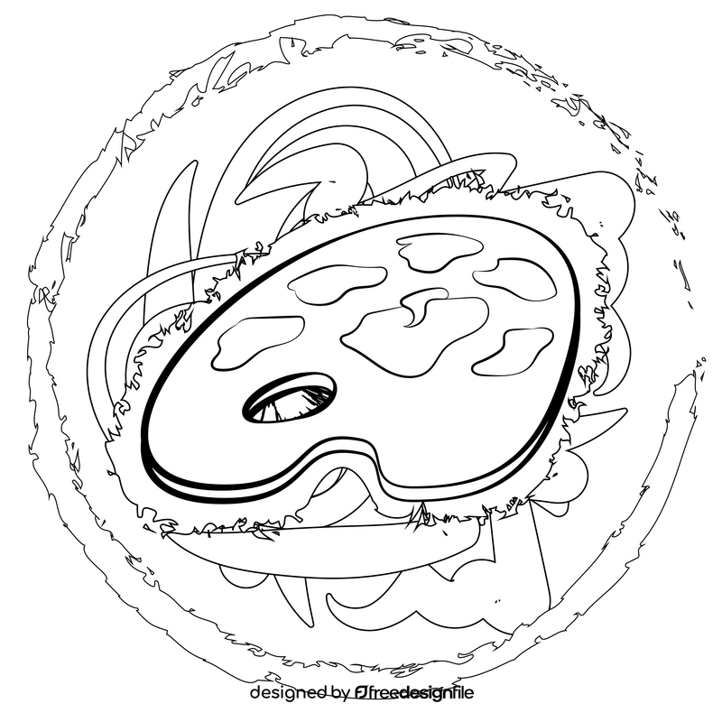 Paint palette drawing black and white vector
