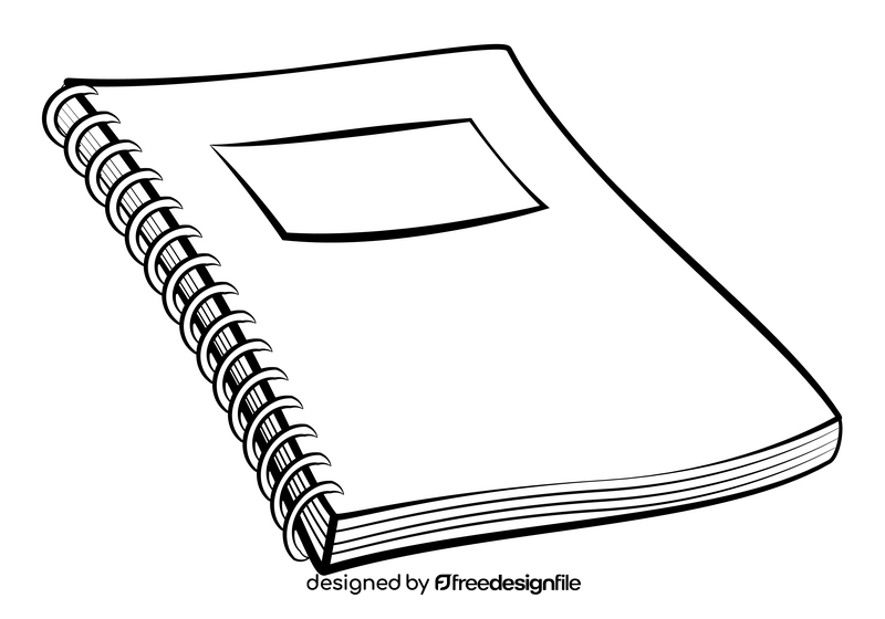 Notebook black and white clipart