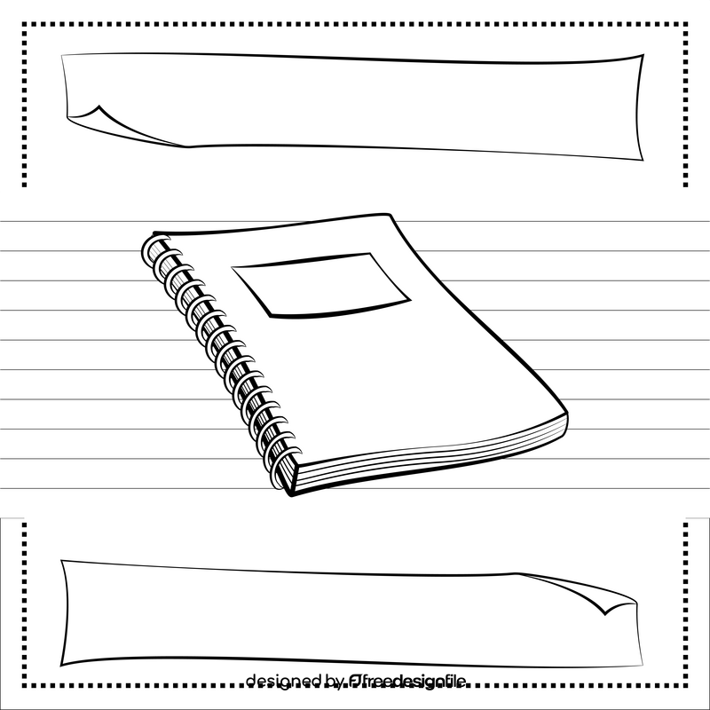 Notebook drawing black and white vector