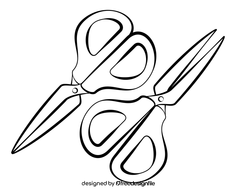 Scissors outline black and white clipart