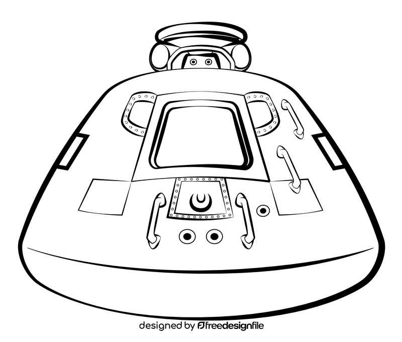 Apollo command module black and white clipart