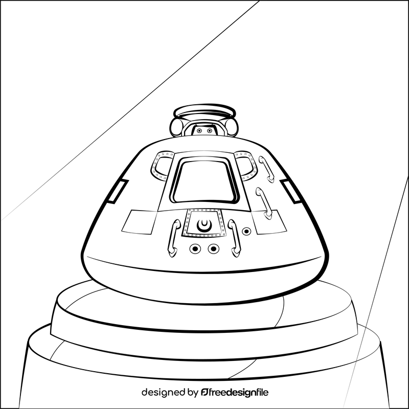 Apollo command module black and white vector