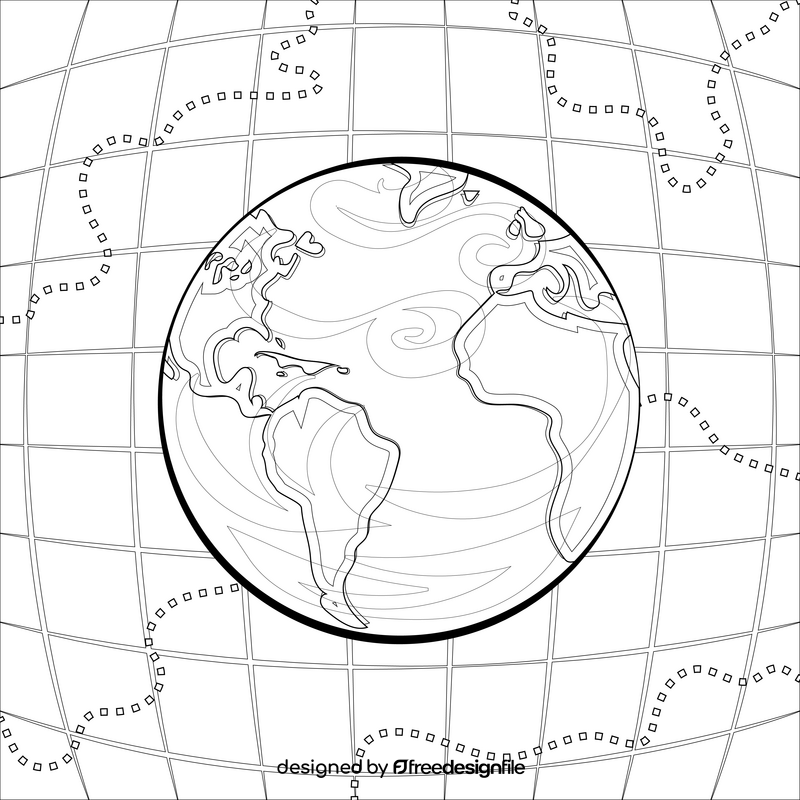 Earth black and white vector