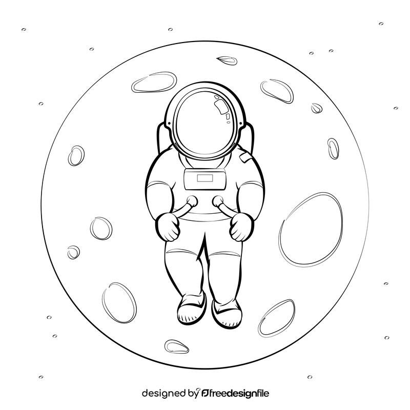 Astronaut black and white vector