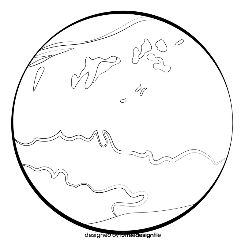 Mars black and white clipart