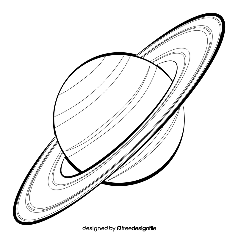 Saturn black and white clipart