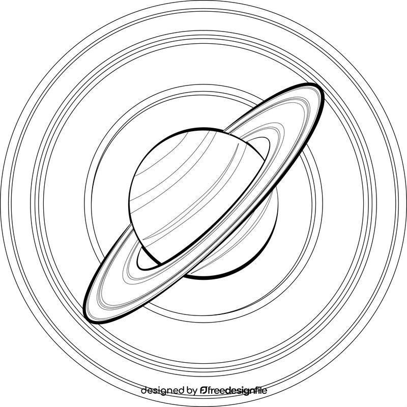 Saturn black and white vector