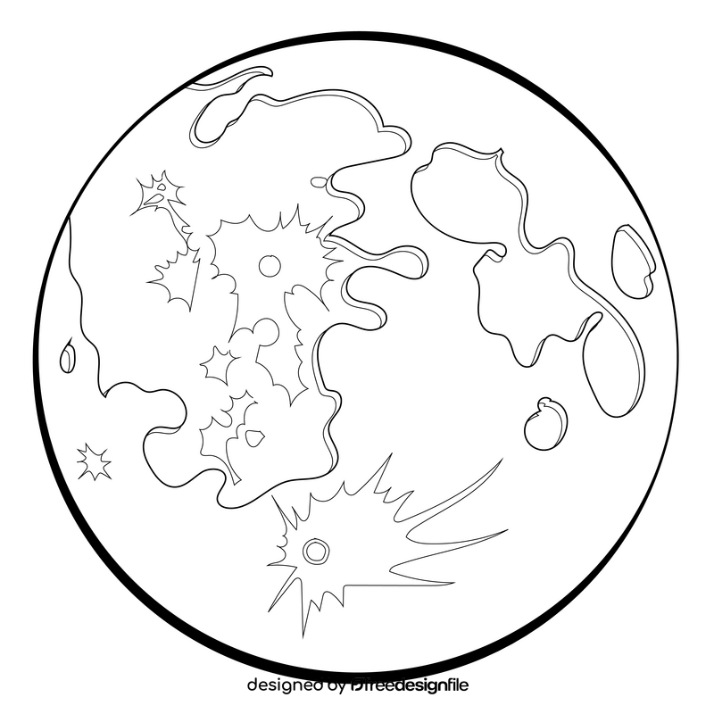 Moon black and white clipart