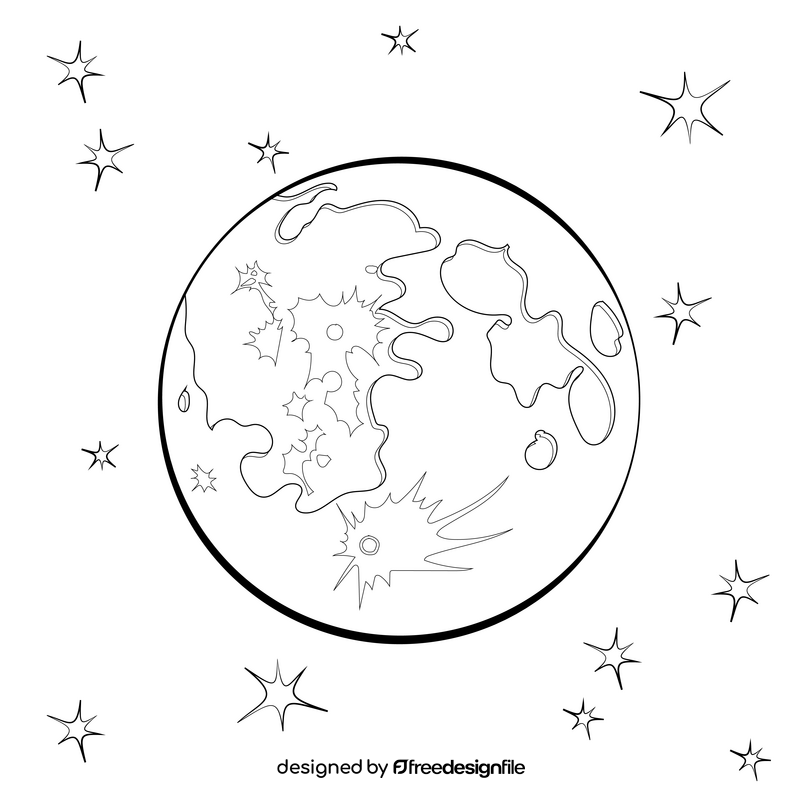 Moon black and white vector