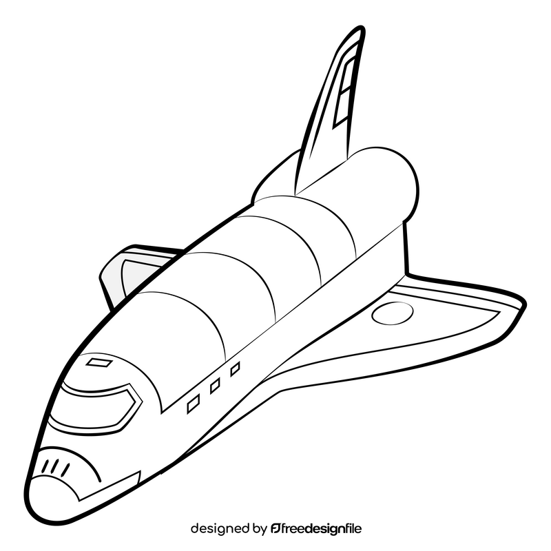 Shuttle black and white clipart