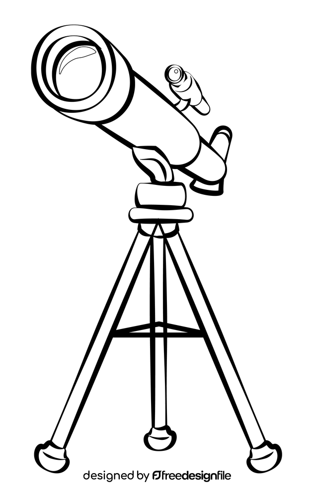 Telescope black and white clipart