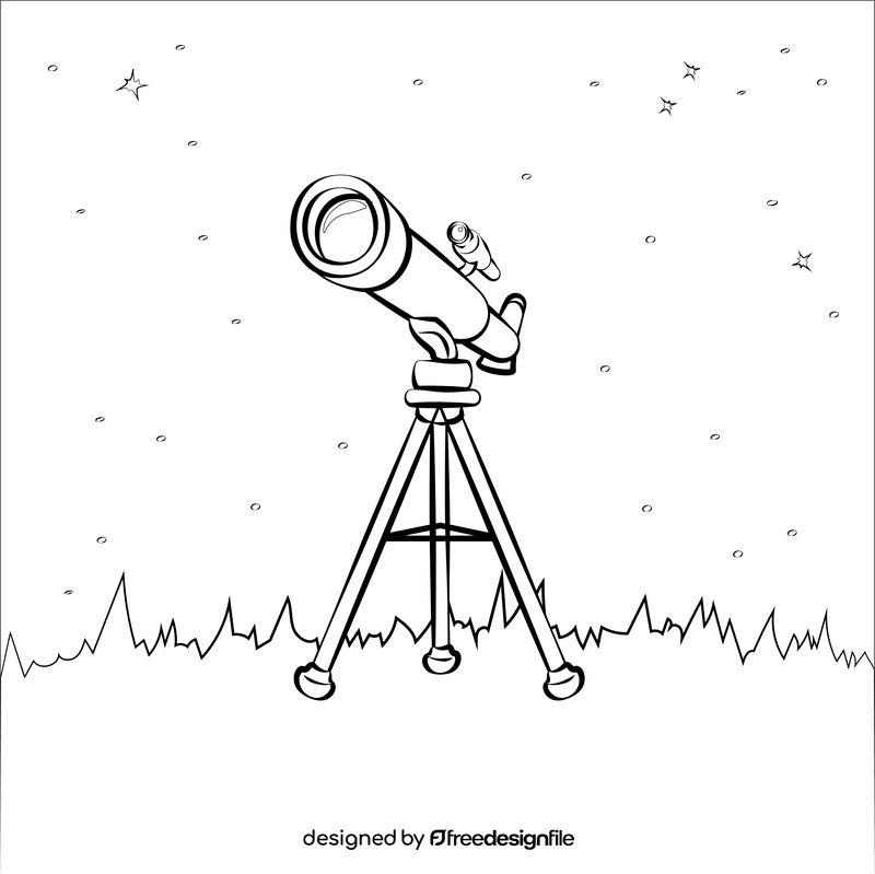 Telescope black and white vector