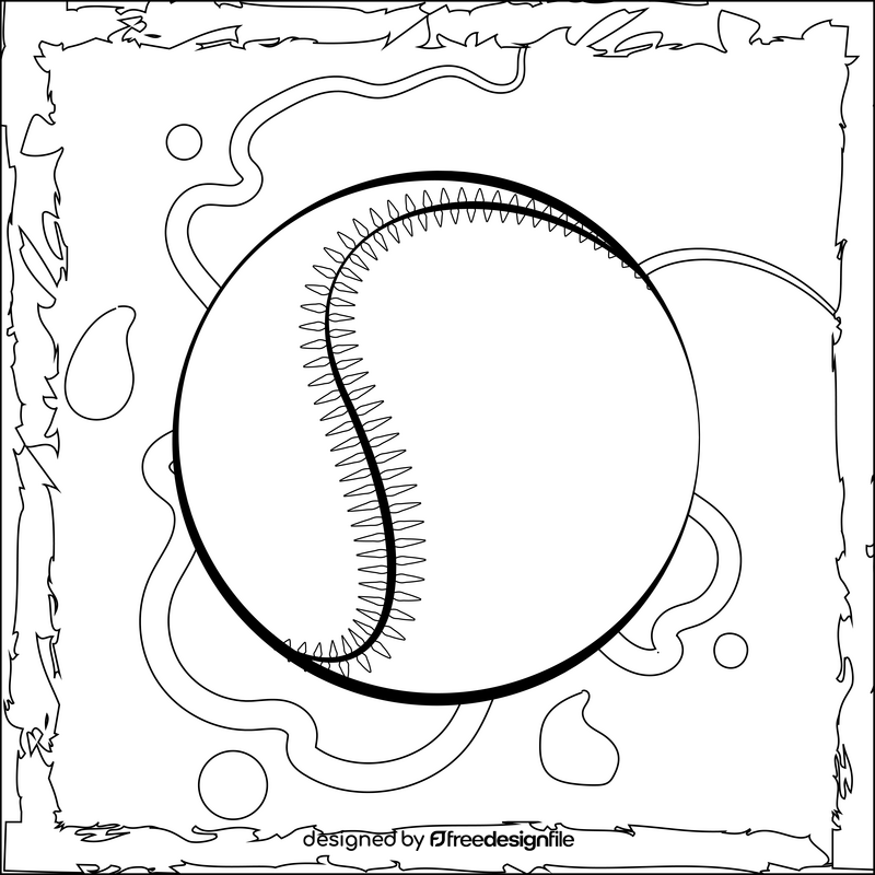 Baseball drawing black and white vector