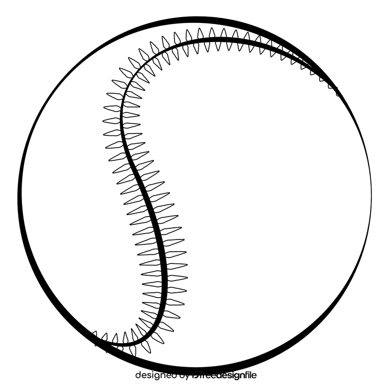 Baseball outline black and white clipart