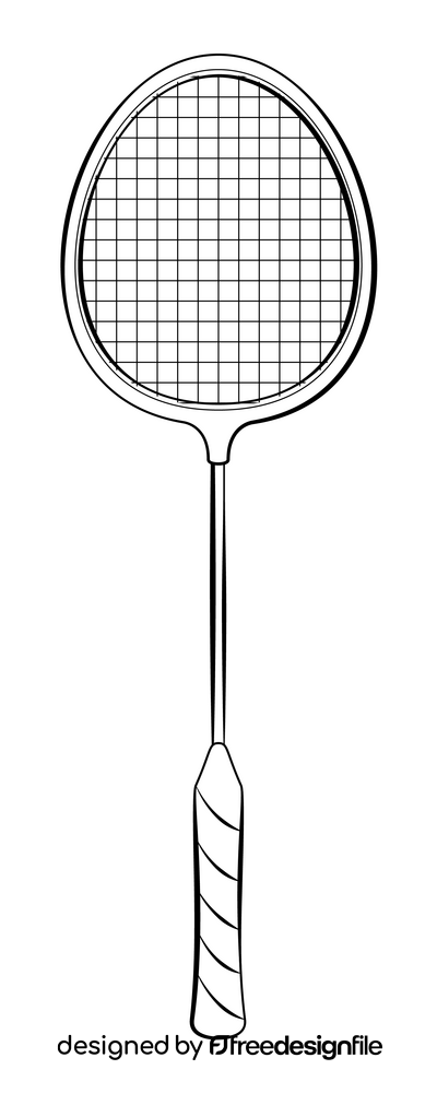 Badminton racket black and white clipart