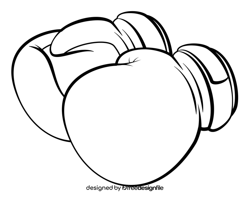 Boxing gloves outline black and white clipart